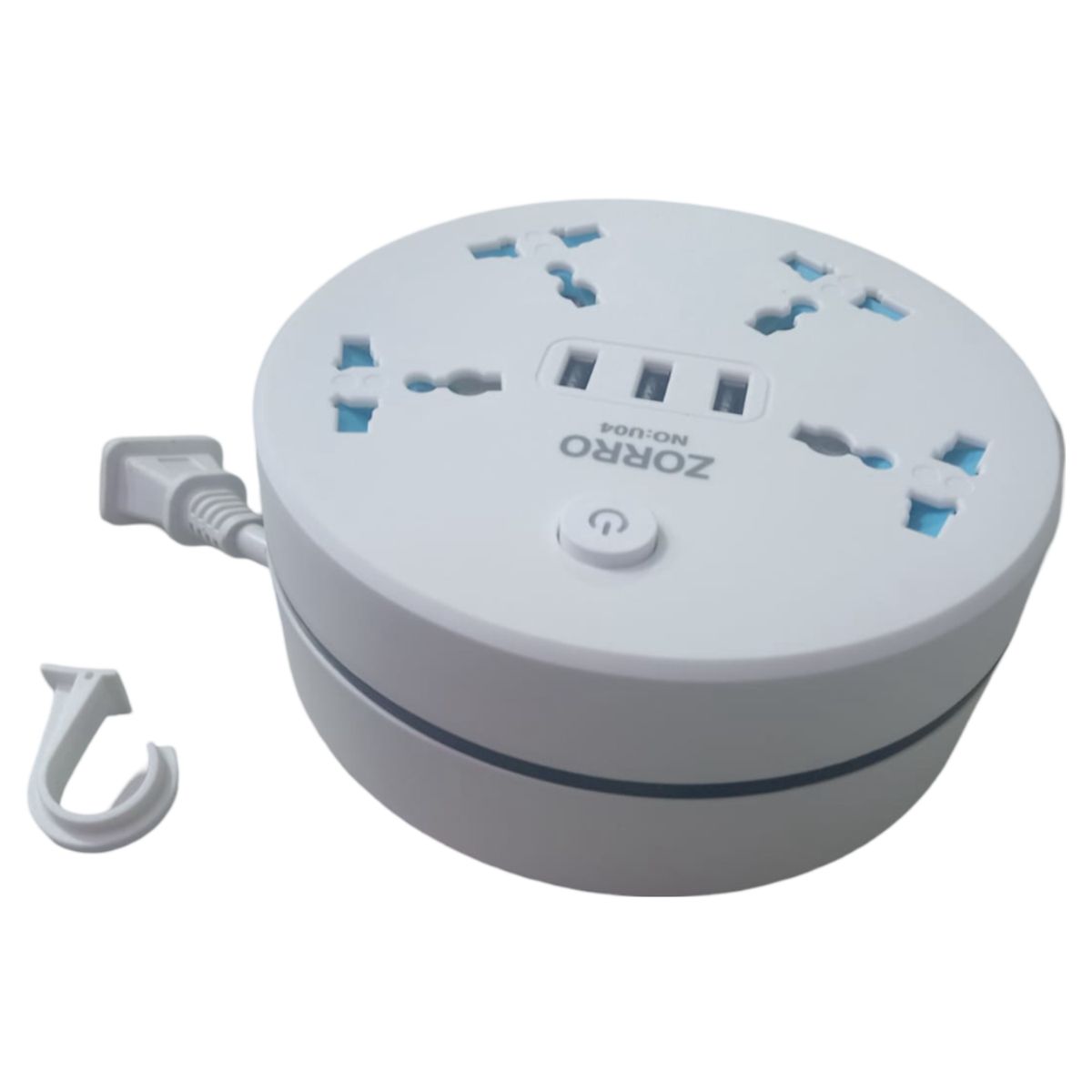 GENERICO - EXTENSIÓN CON CABLE RETRACTIL DE 4M  BLANCO MAX 2500W ALARGADOR