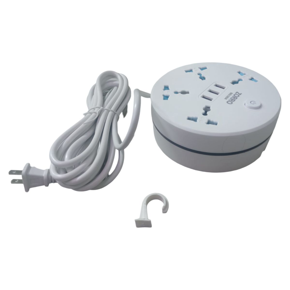 GENERICO - EXTENSIÓN CON CABLE RETRACTIL DE 4M  BLANCO MAX 2500W ALARGADOR