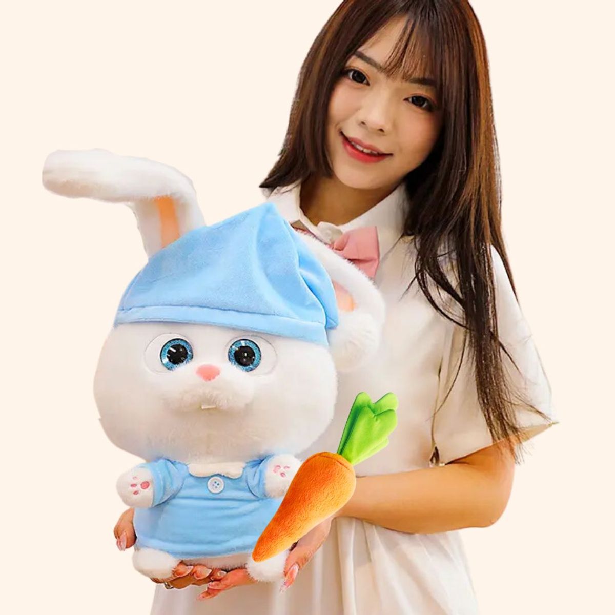GENERICO - Peluche Conejo Snowball + Zanahoria Importado - Miden 40 cm