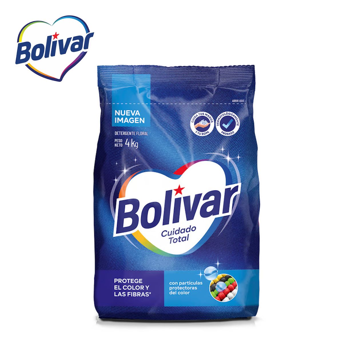 BOLIVAR - Detergente en polvo 4 kilos floral Cuidado Total BOLIVAR