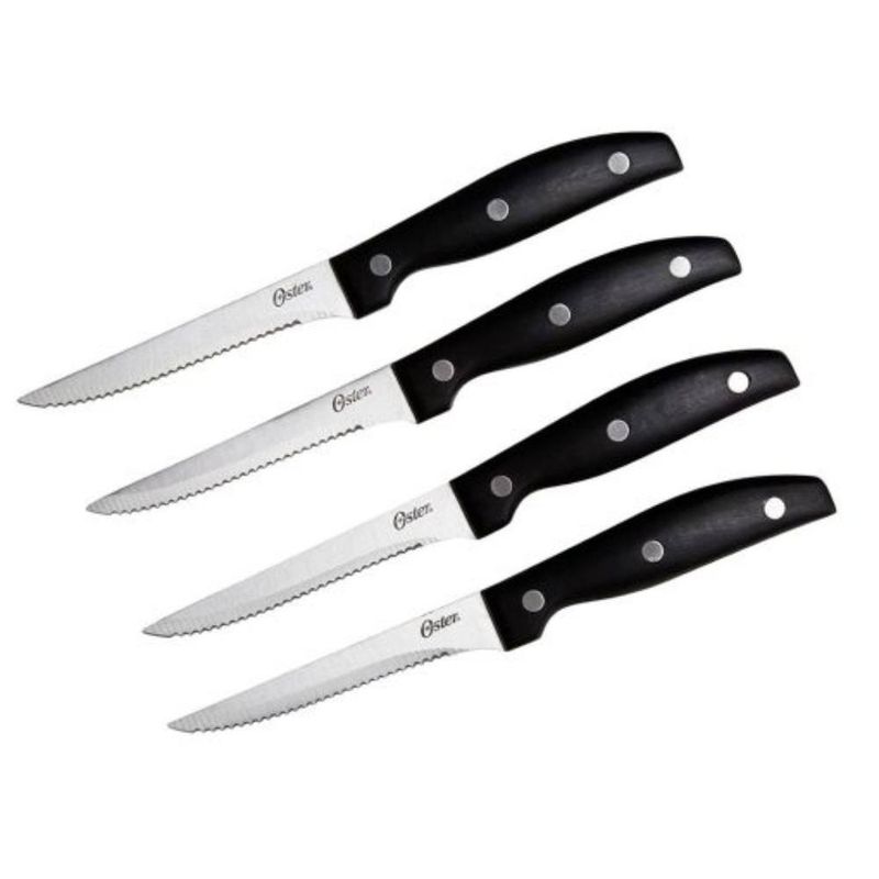 OSTER - Set de Cuchillos Oster® 4Pzs GRANGER Acero Inoxidable Negro 75681 04