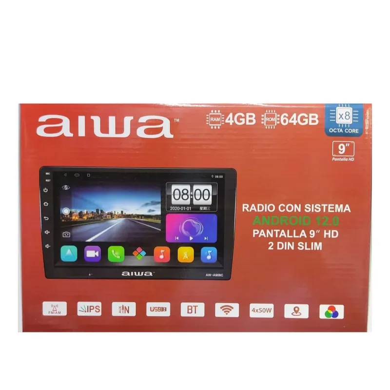 AIWA - Autoradio Aiwa Android 12.0 2 Din HD 9'' WIFI GPS 4GB+64GB