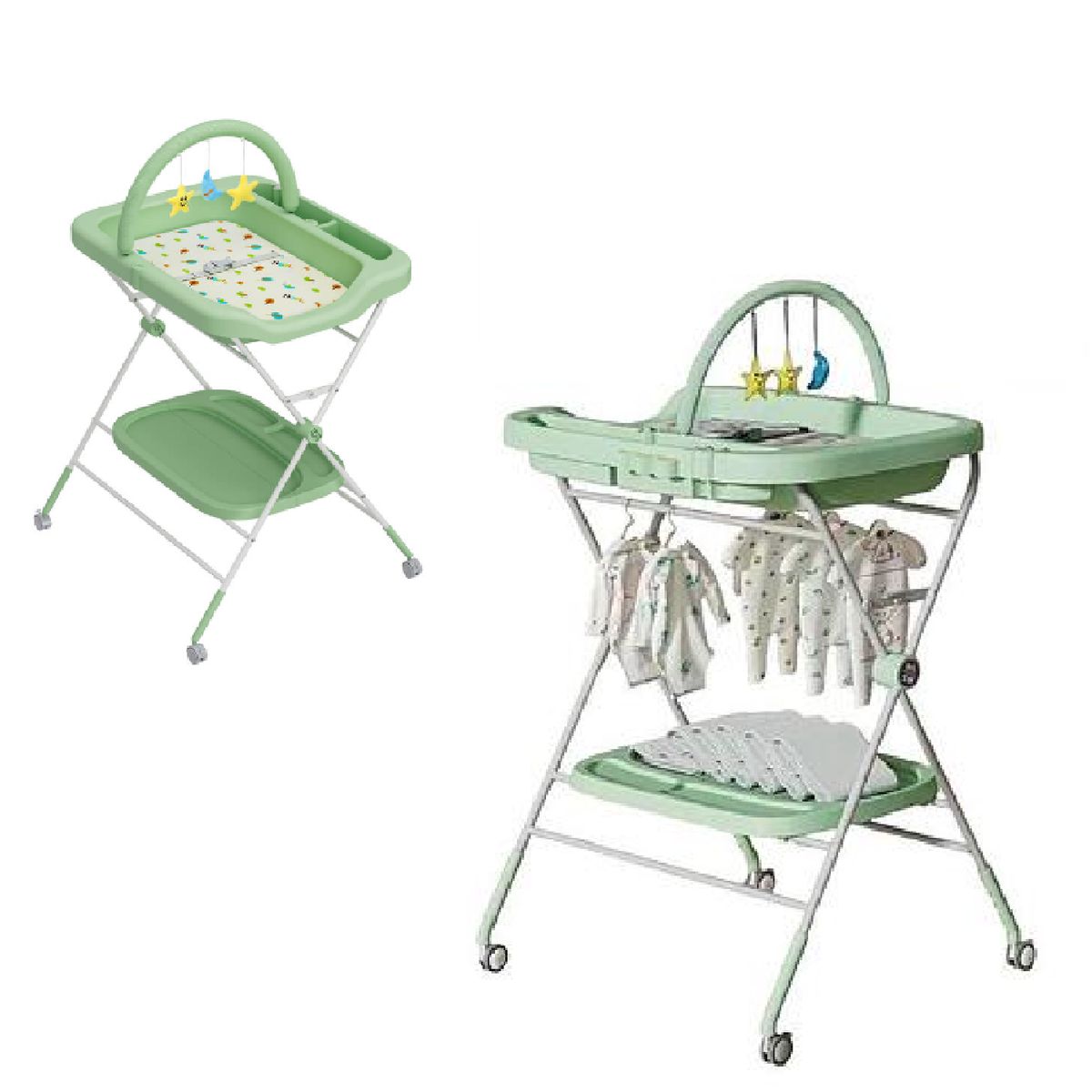 GENERICO - Bañador Plegable Con Adaptador y colgantes -Verde