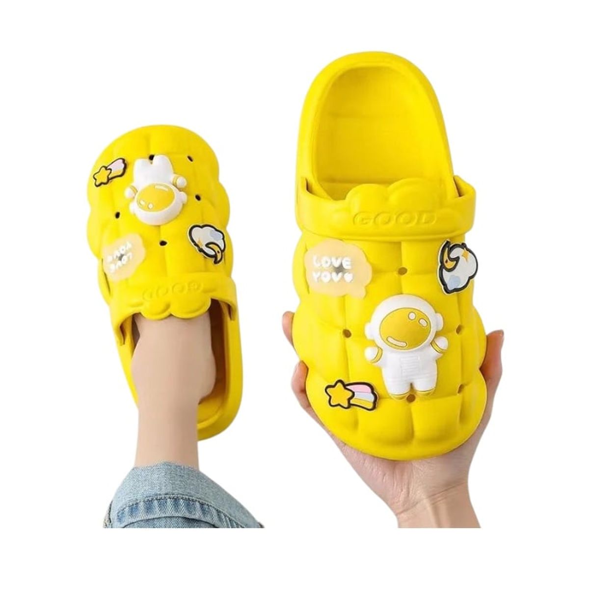 GENERICO - Sandalias tipo Crocs Astronauta Niño Niña Unisex Amarillo