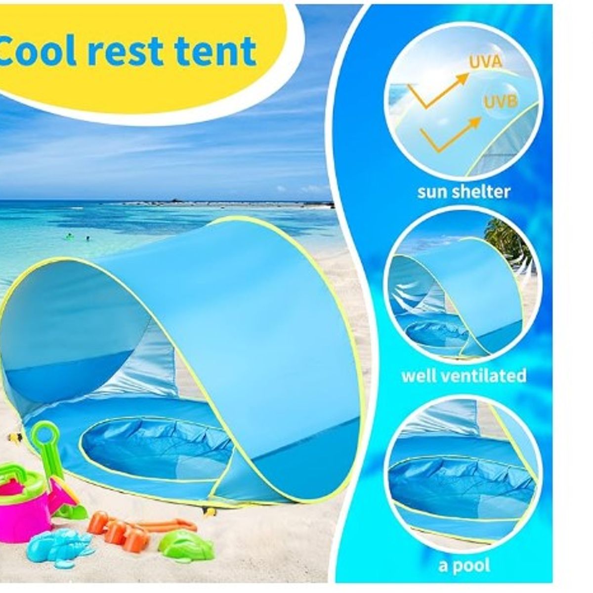 GENERICO - CARPA PARA BEBES CON PISCINA - CELESTE