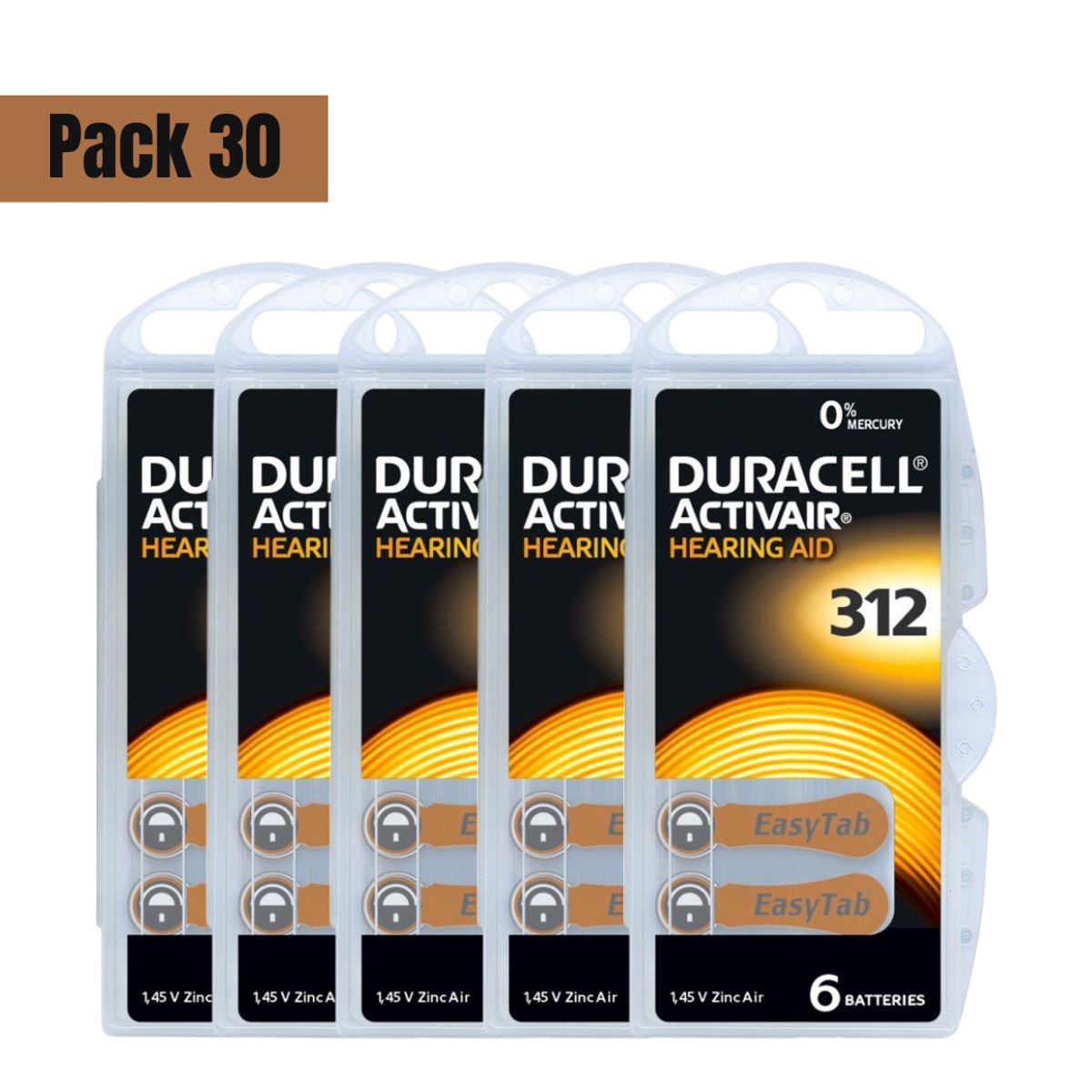 DURACELL - Pilas #312 Para Audífonos De Sordera - Duracell Caja 30 Unidades