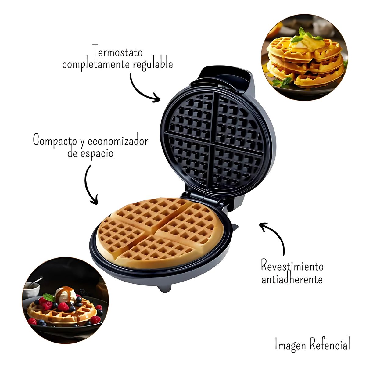 ROHS - Maquina Eléctrica para Preparar Wafles - Boma