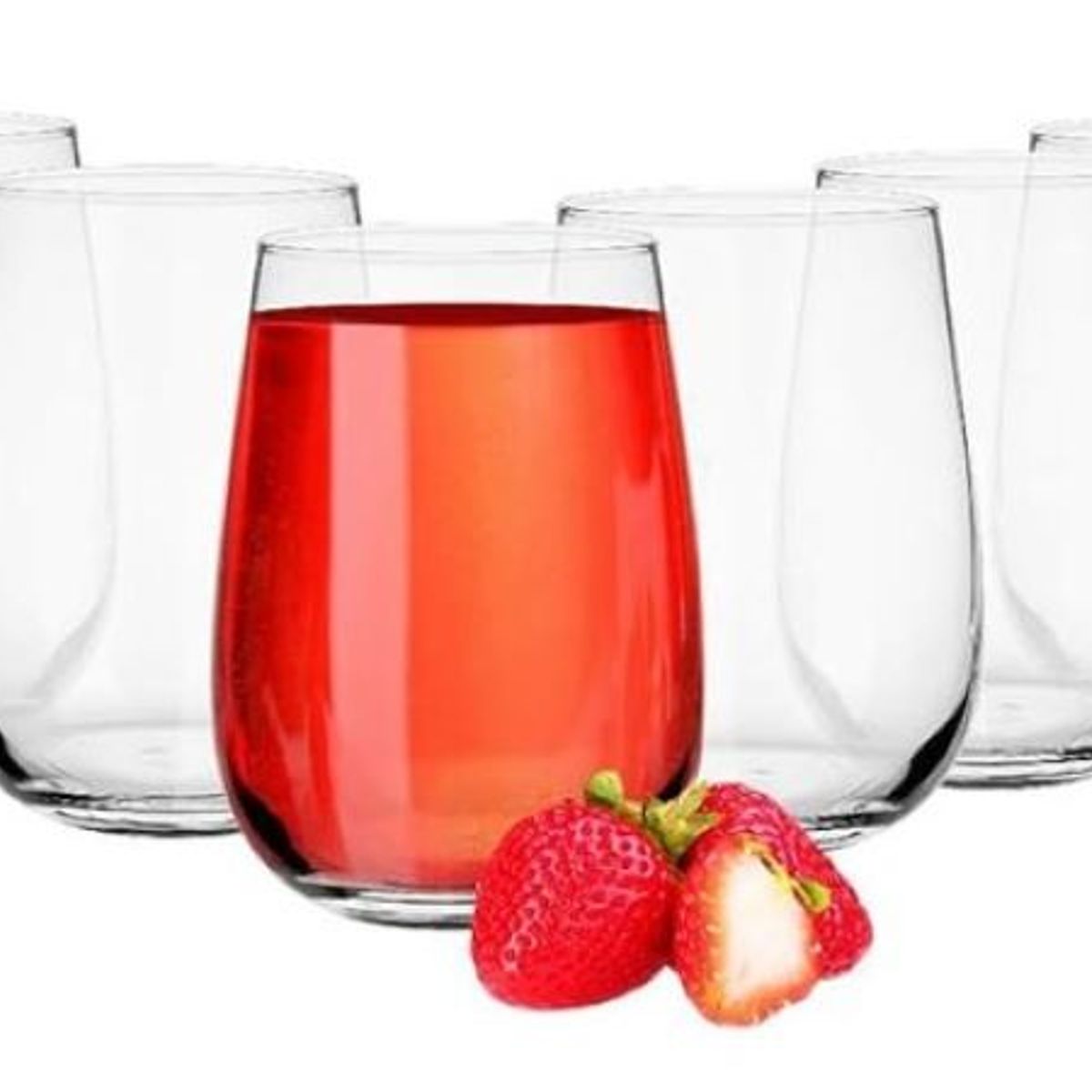 GENERICO - Set x 6 Vasos de Vidrio Ovalado 350 ml