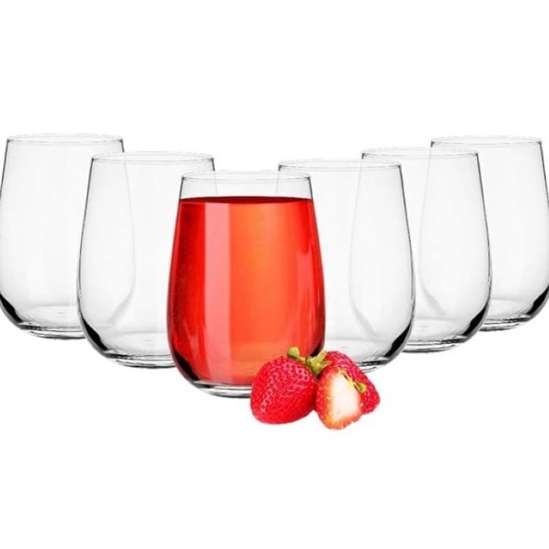 GENERICO - Set x 6 Vasos de Vidrio Ovalado 350 ml