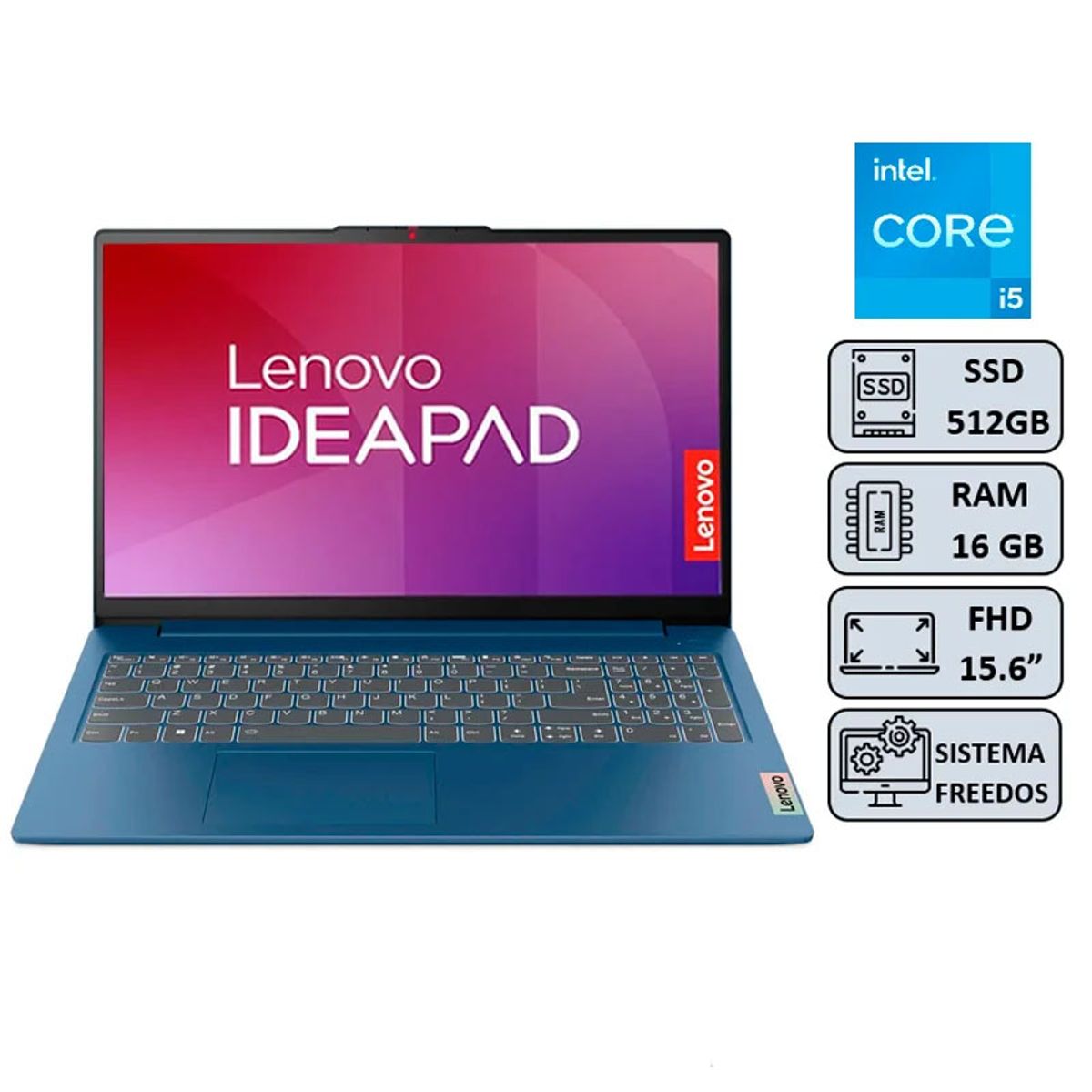 LENOVO - LAPTOP LENOVO IDEAPAD SLIM 3 15IAH8 I5-12450H/16GB//512SSD/15,6"/FREEDOS