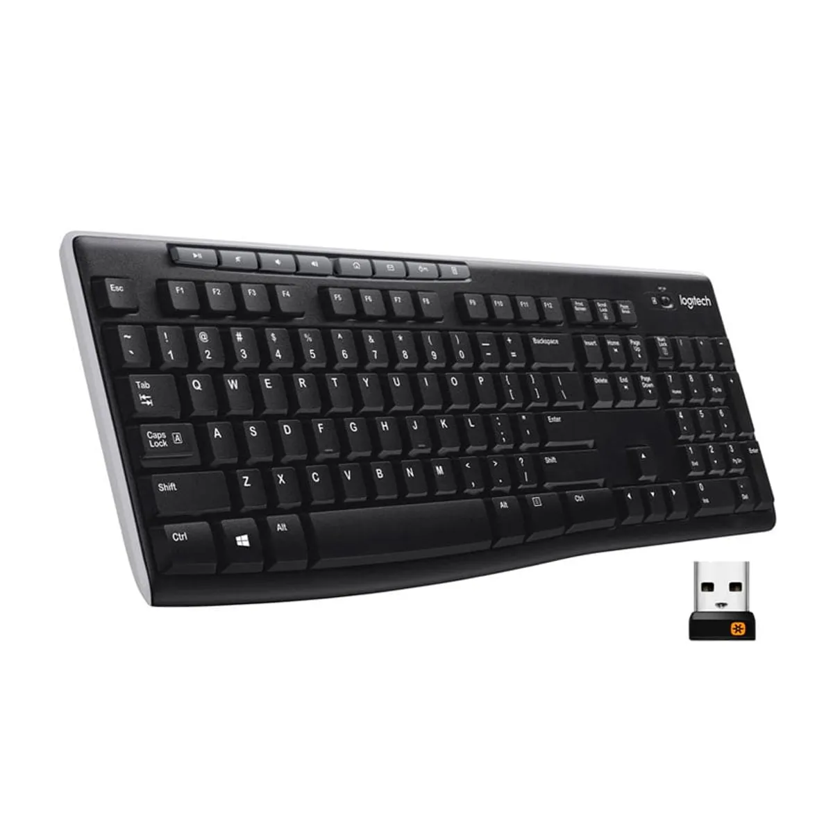 LOGITECH - Teclado clásico Logitech K270 Inalámbrico USB Unifying Negro