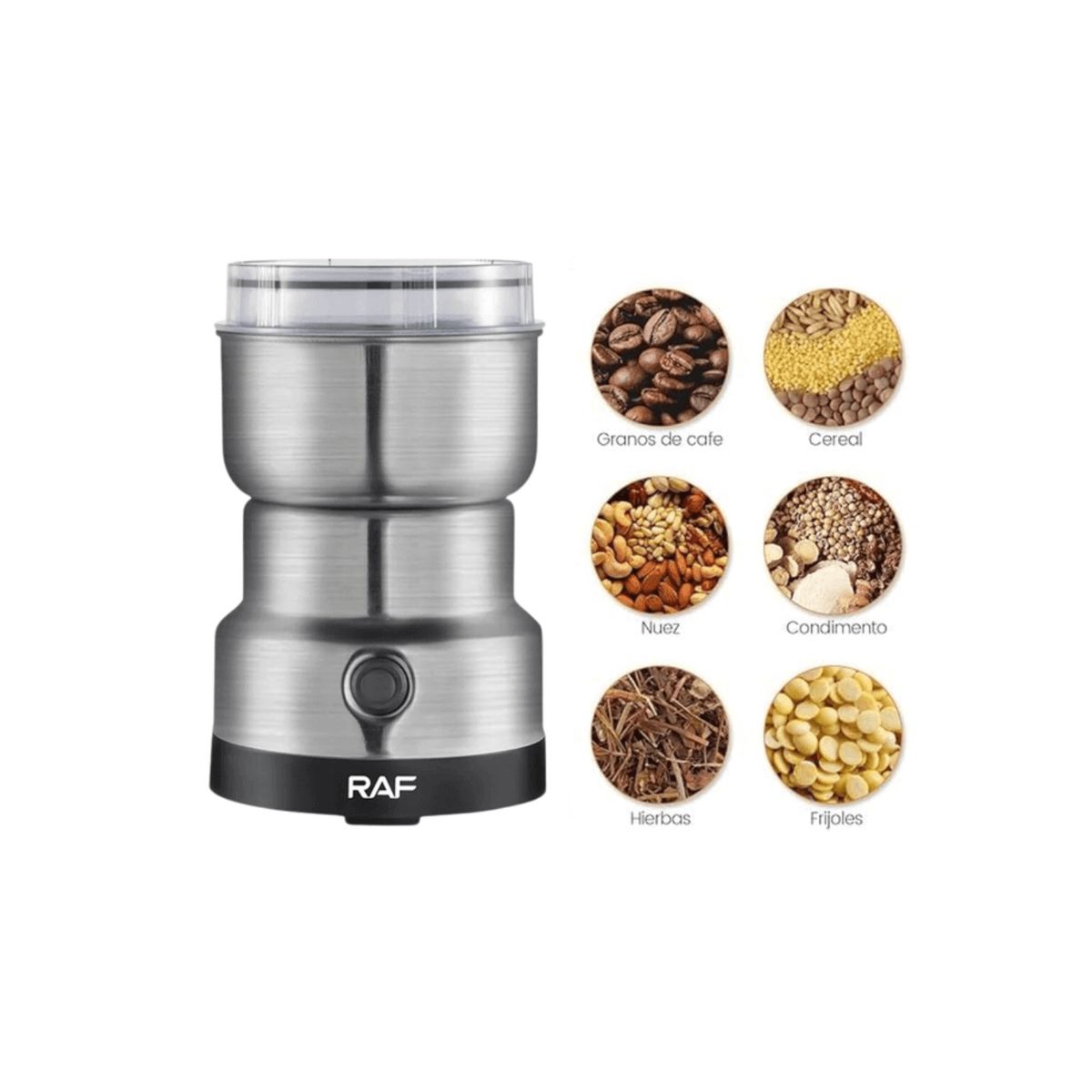 RAFF - Molinillo Multifuncional Máquina para Triturar Café y Especias 300W