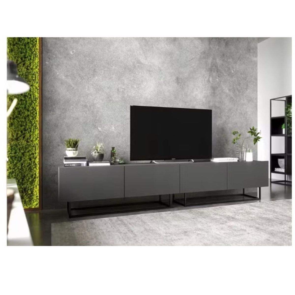 GENERICO - Mesa de TV Moderna Tupac Grafito R&R MUEBLES