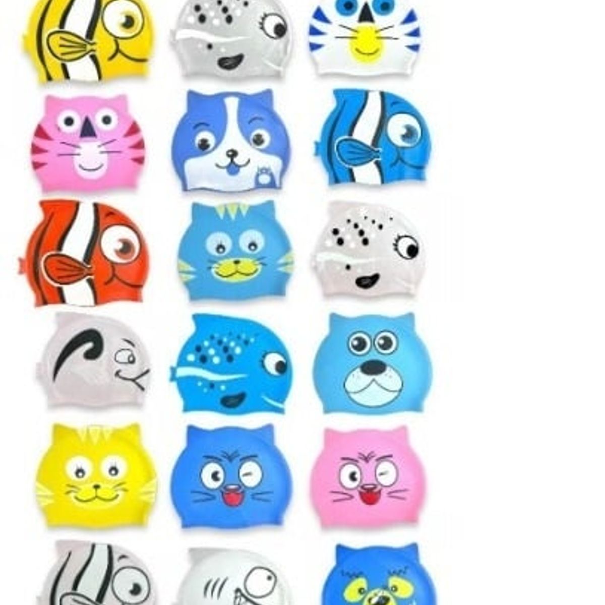 GENERICO - Gorro de Natación para Niños Silicona Modelo gato Celeste