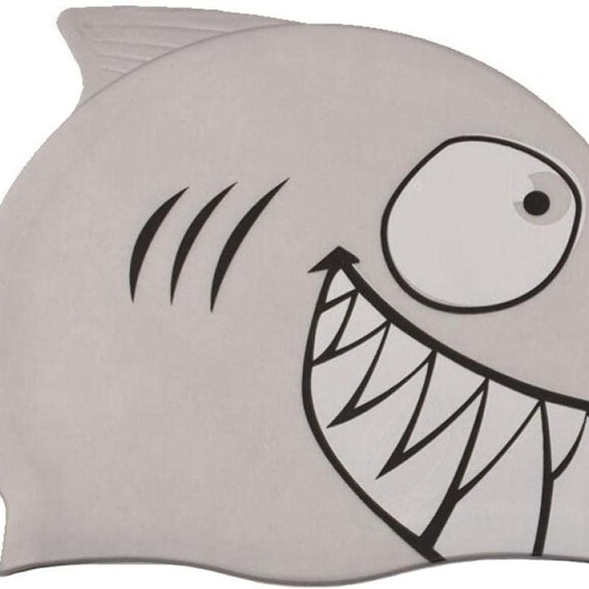 GENERICO - Gorro de Natación para Niños Silicona Modelo tiburón Gris