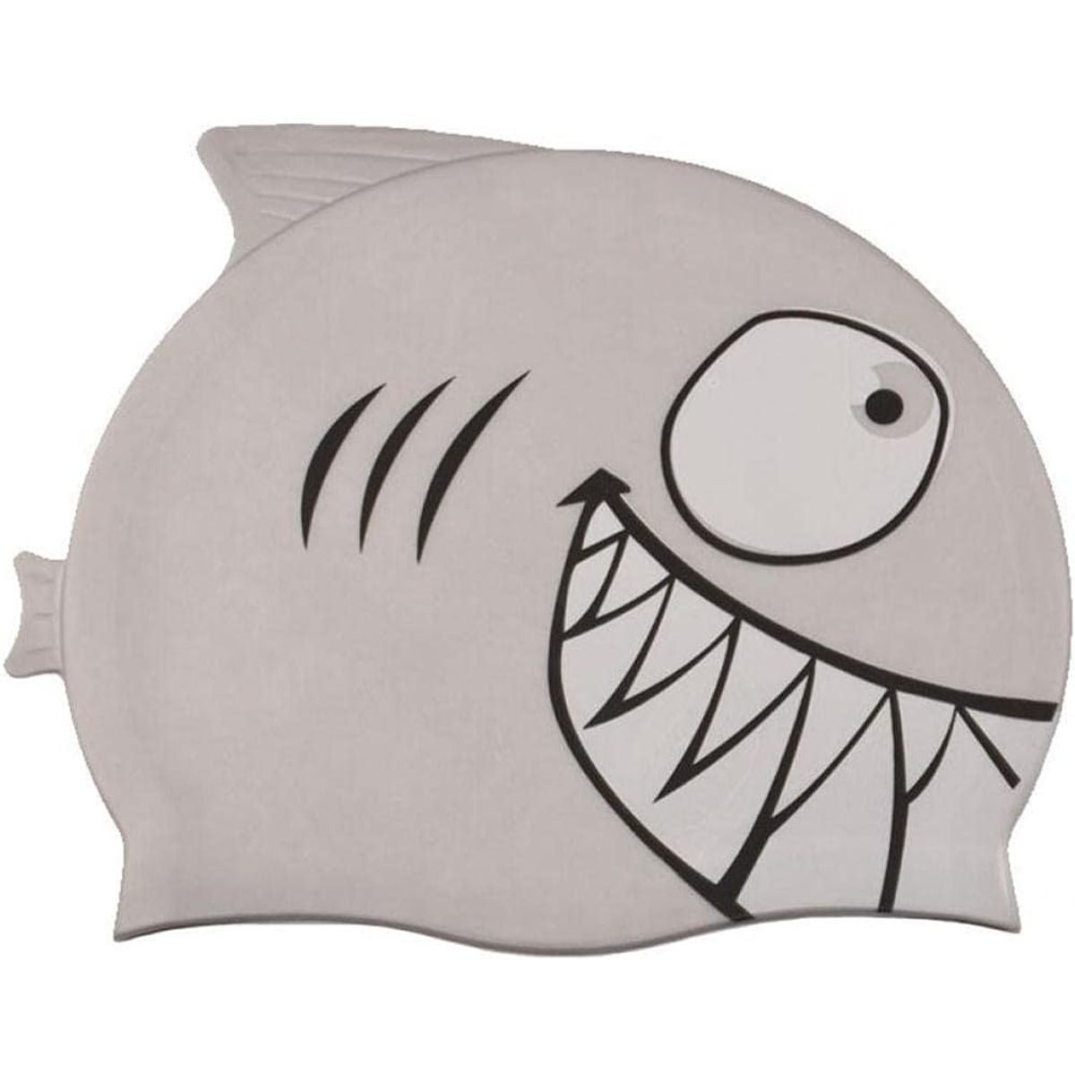 GENERICO - Gorro de Natación para Niños Silicona Modelo tiburón Gris