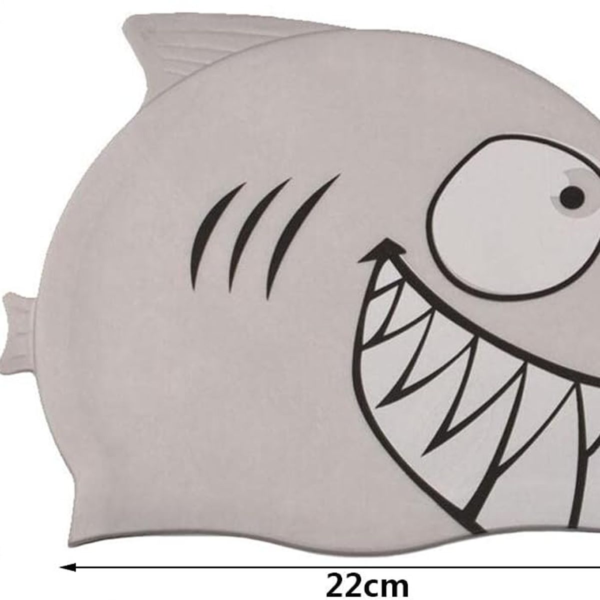 GENERICO - Gorro de Natación para Niños Silicona Modelo tiburón Gris