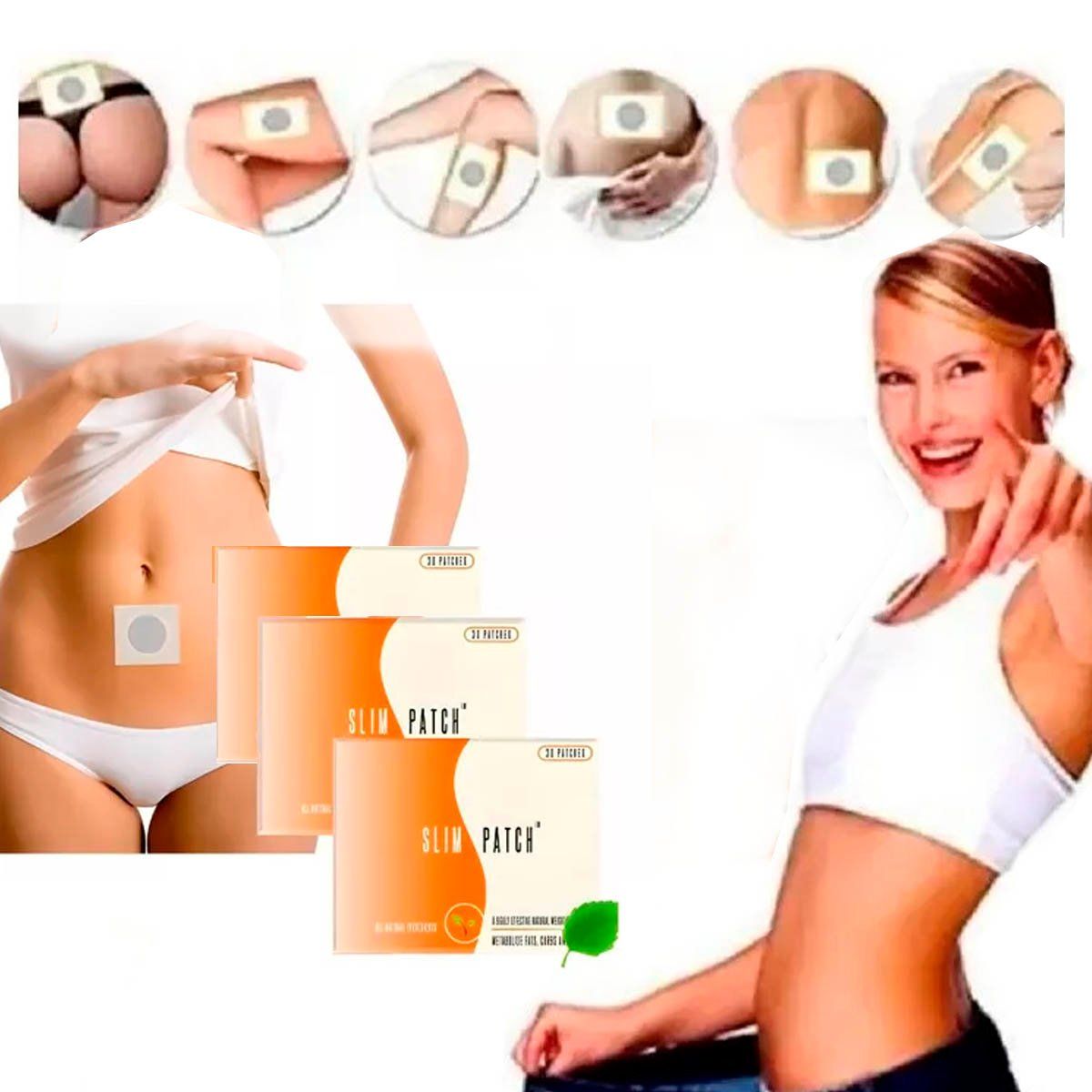 GENERICO - Pack 90 Parches iman slim magnetico reduce tonifica localiza