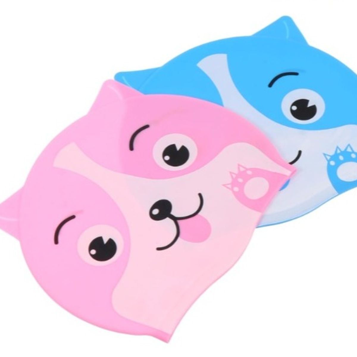 GENERICO - Gorro de Natación para Niños Silicona Modelo Perro Rosa