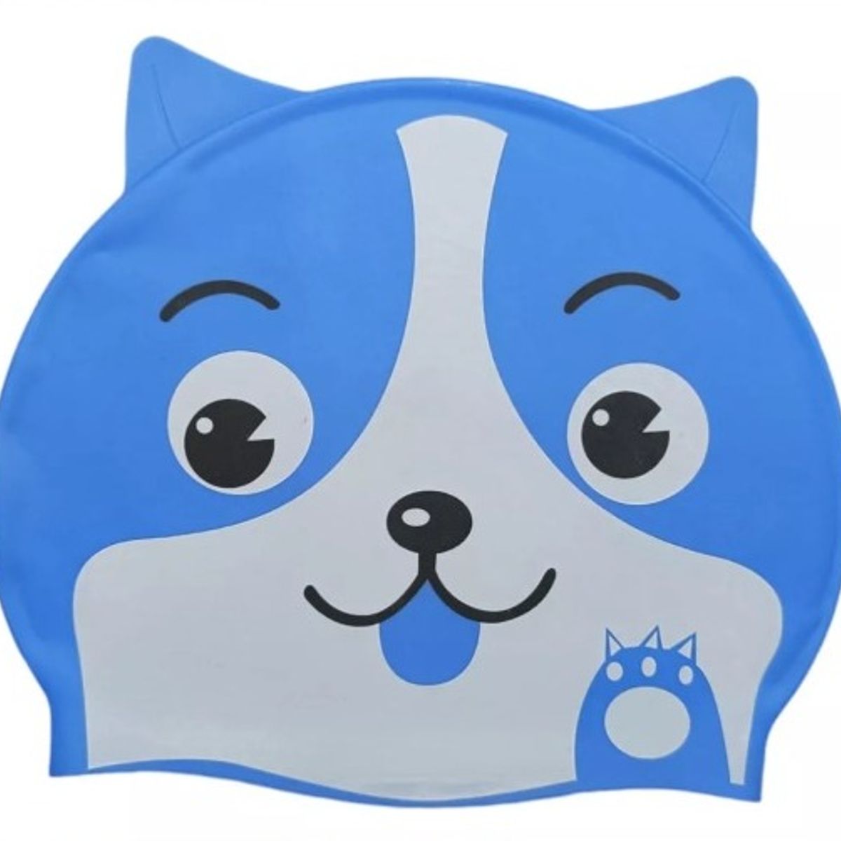 GENERICO - Gorro de Natación para Niños Silicona Modelo Perro Azul