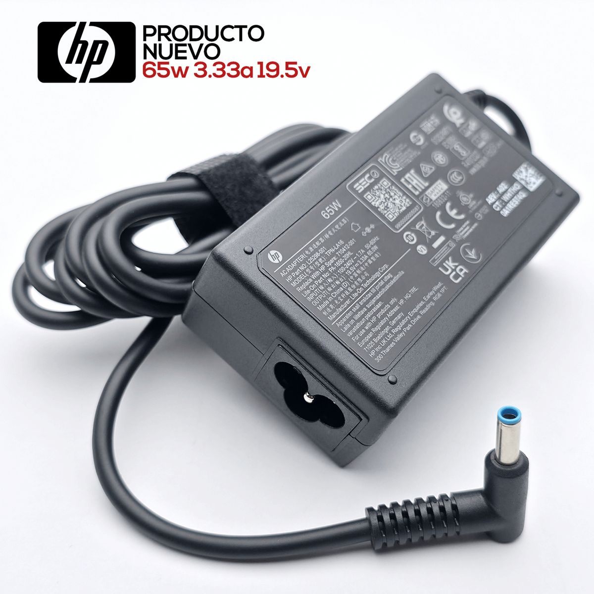 HP - Cargador HP ORIGINAL 65w 3-33a 19-5v nuevo en caja