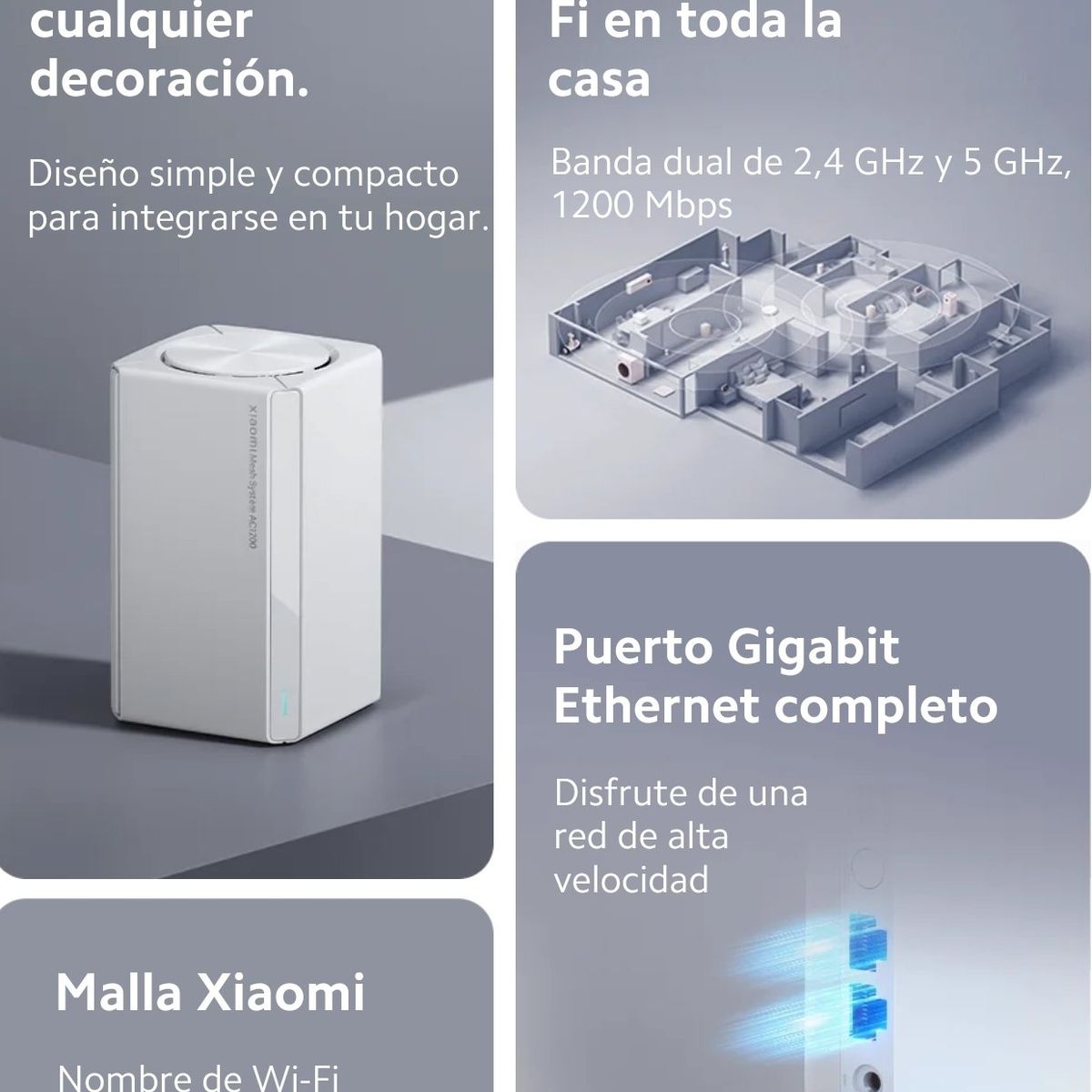 XIAOMI - Router Repetidor Wifi Xiaomi Mesh System AC1200 ( 3 Pack )