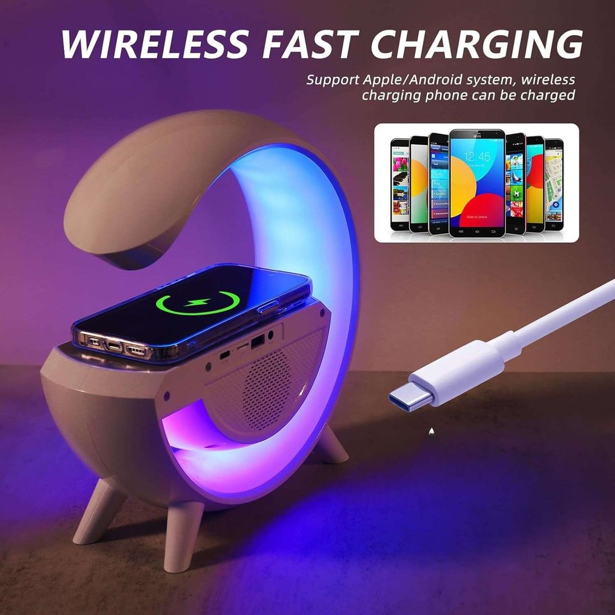 GENERICO - PARLANTE LÁMPARA G SMART CARGADOR INALÁMBRICO