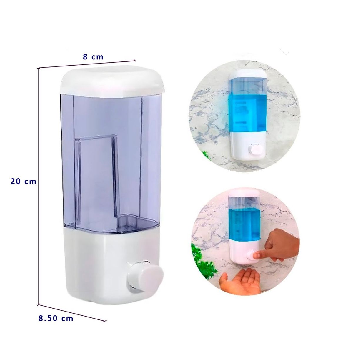 GENERICO - Dispensador de Jabón Líquido 500 ml PVC con Accesorios