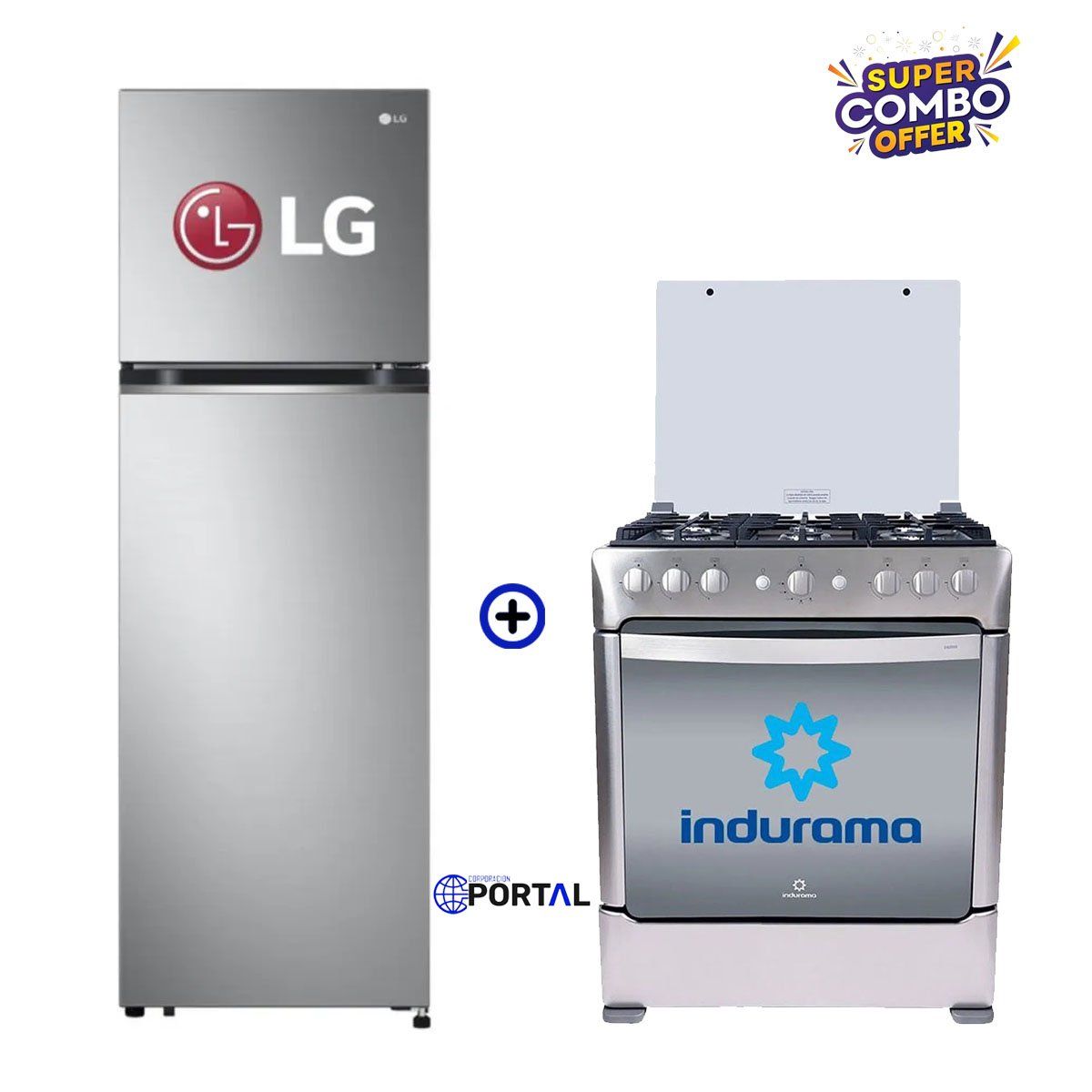 LG - Refrigeradora LG 264L Door Cooling GT26BPP + Cocina Indurama 6 Hornillas Parma