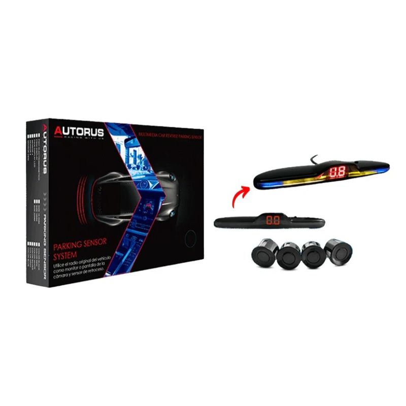 GENERICO - Sensor De Retroceso 04 Sensores C/display Media Luna 18/22mm