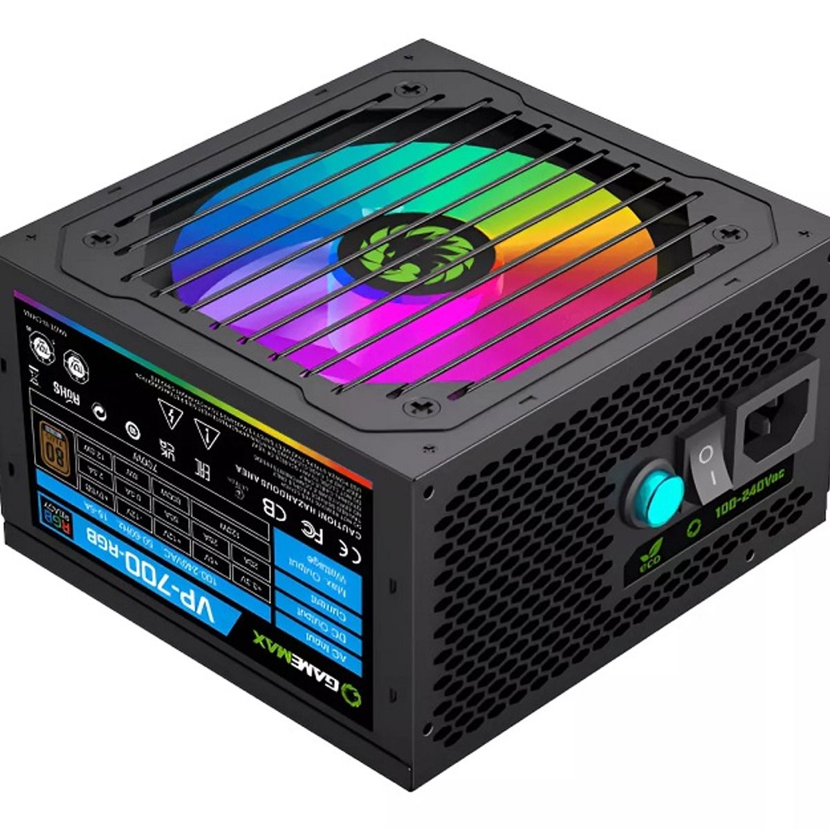 GAMEMAX - Fuente Gamemax 700w - RGB Atx 80 Plus Bronze Certificada