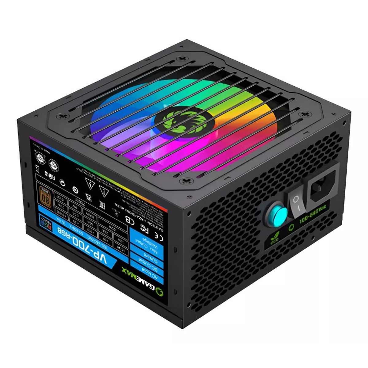 GAMEMAX - Fuente Gamemax 700w - RGB Atx 80 Plus Bronze Certificada