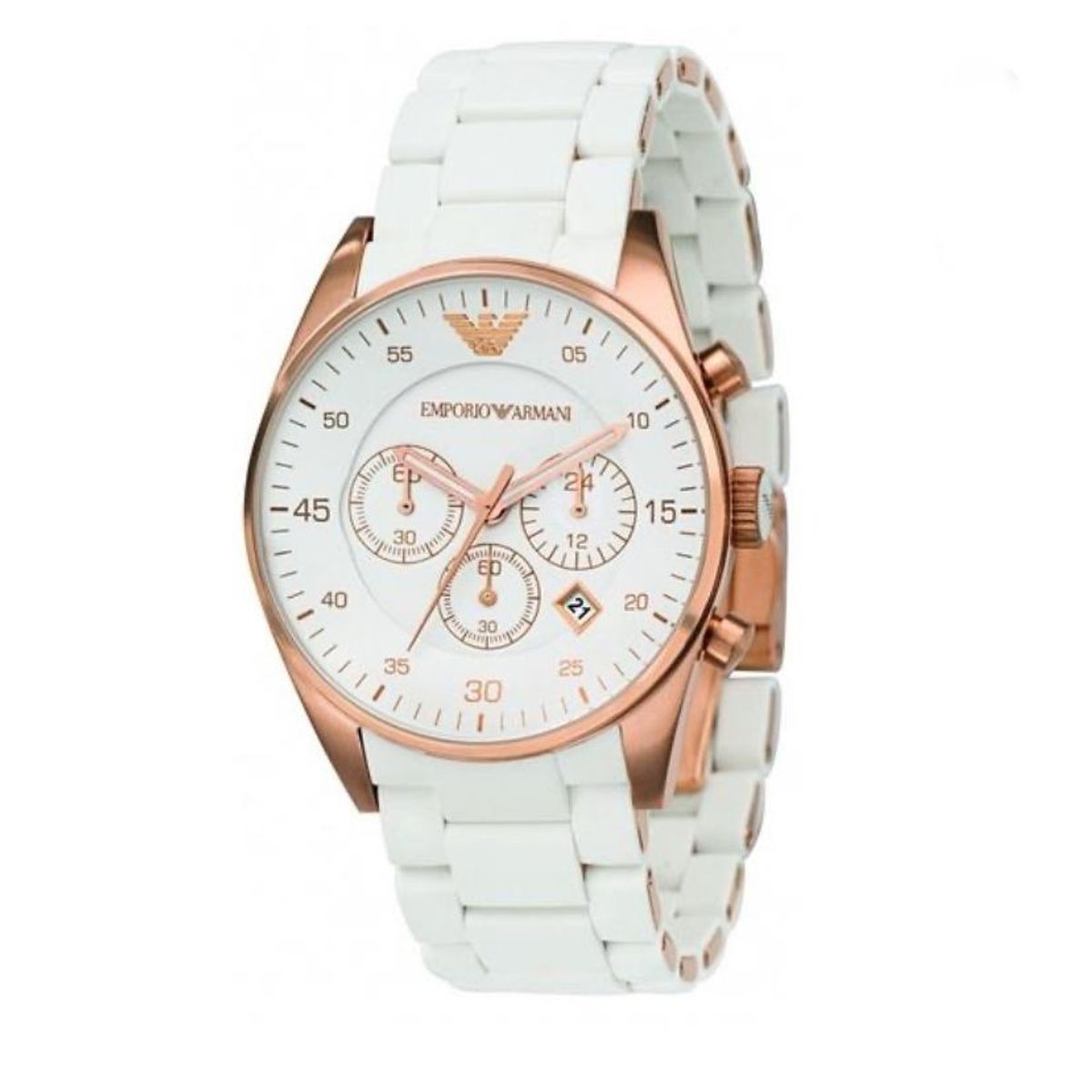 EMPORIO ARMANI - RELOJ EMPORIO ARMANI CORREA SILICONA Y ACERO BLANCO
