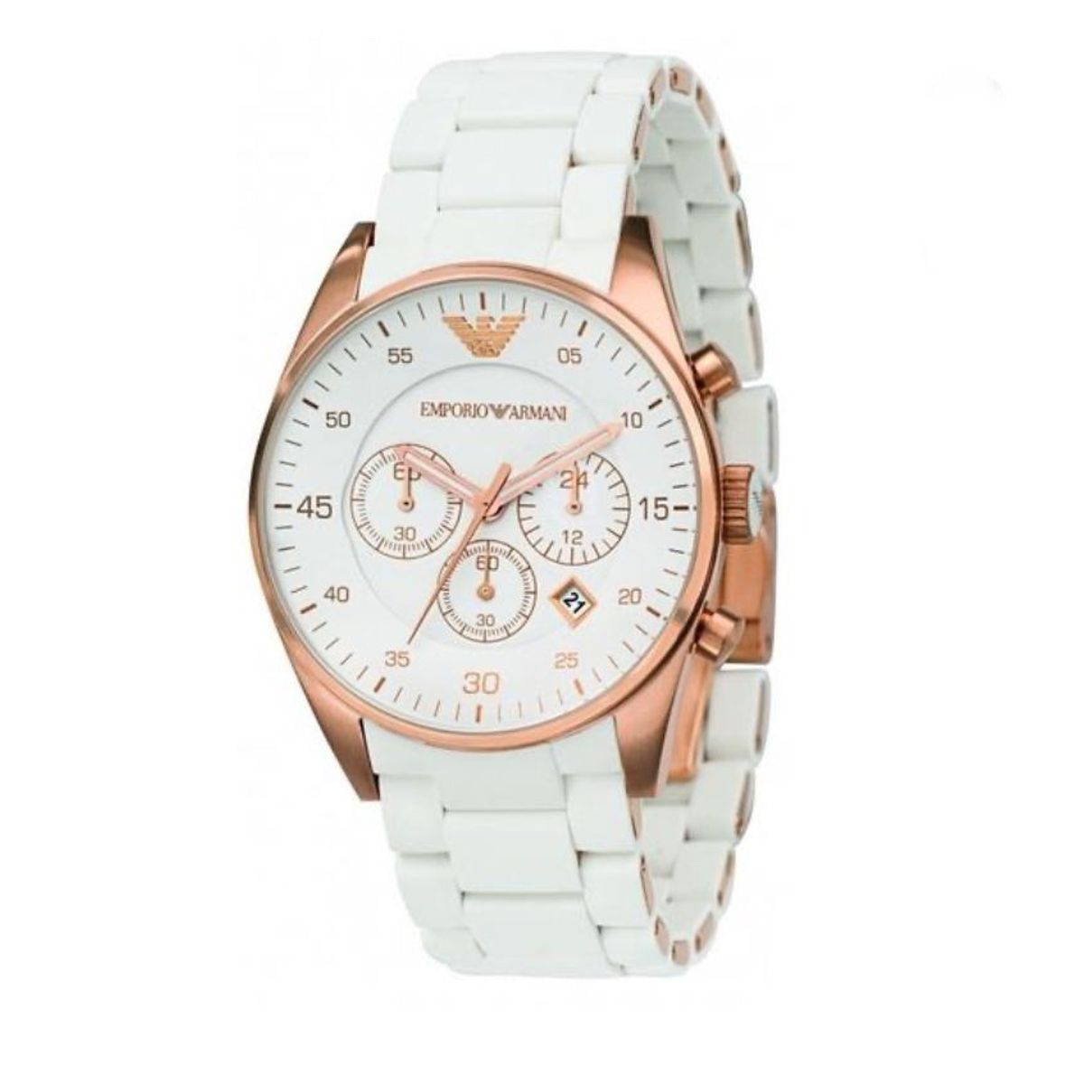 EMPORIO ARMANI - RELOJ EMPORIO ARMANI CORREA SILICONA Y ACERO BLANCO