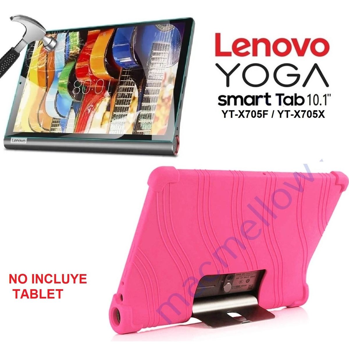 GENERICO - Funda Case + Mica de Vidrio para Lenovo Yoga Smart Tab 10.1 YT-X705F