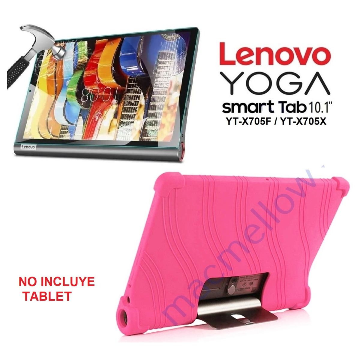 GENERICO - Funda Case + Mica de Vidrio para Lenovo Yoga Smart Tab 10.1 YT-X705F