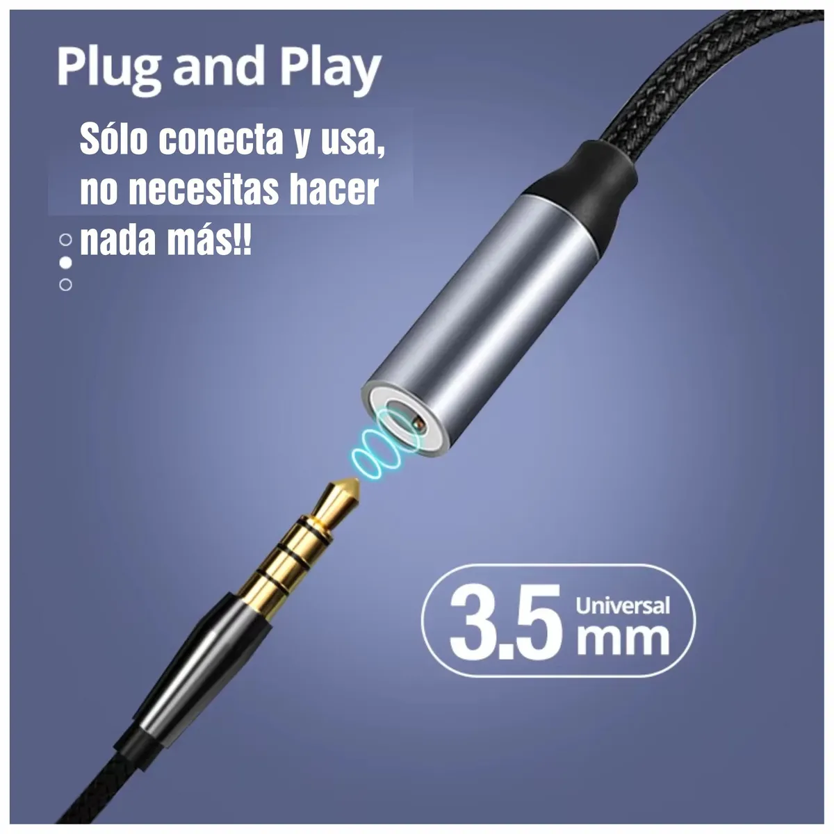 GENERICO - Adaptador Convertidor Usb C a Auxiliar Jack 3.5 Audio Micro Resistente