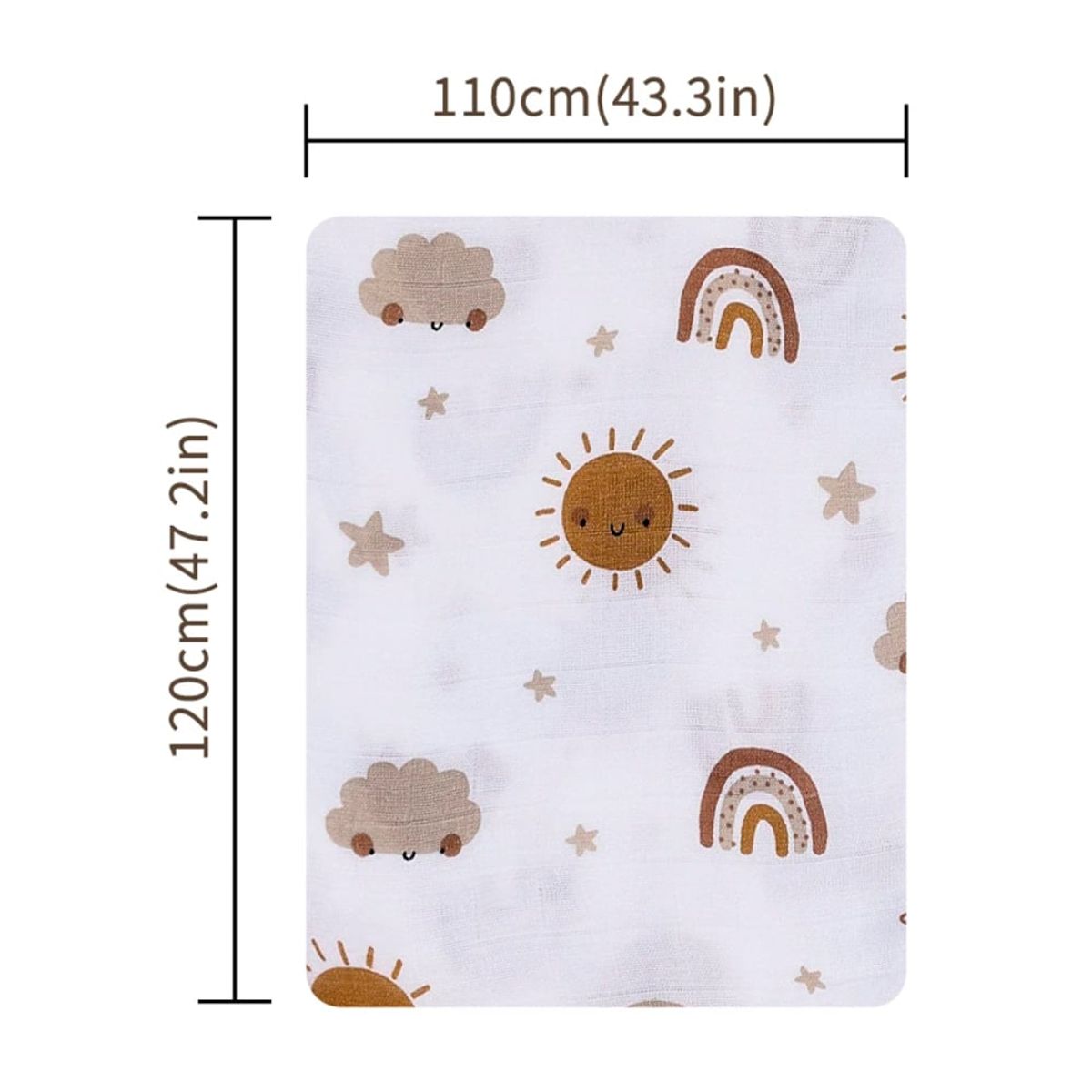 GENERICO - Manta Muselina para Bebé Algodón y Bambú Pack x 4 Unidades