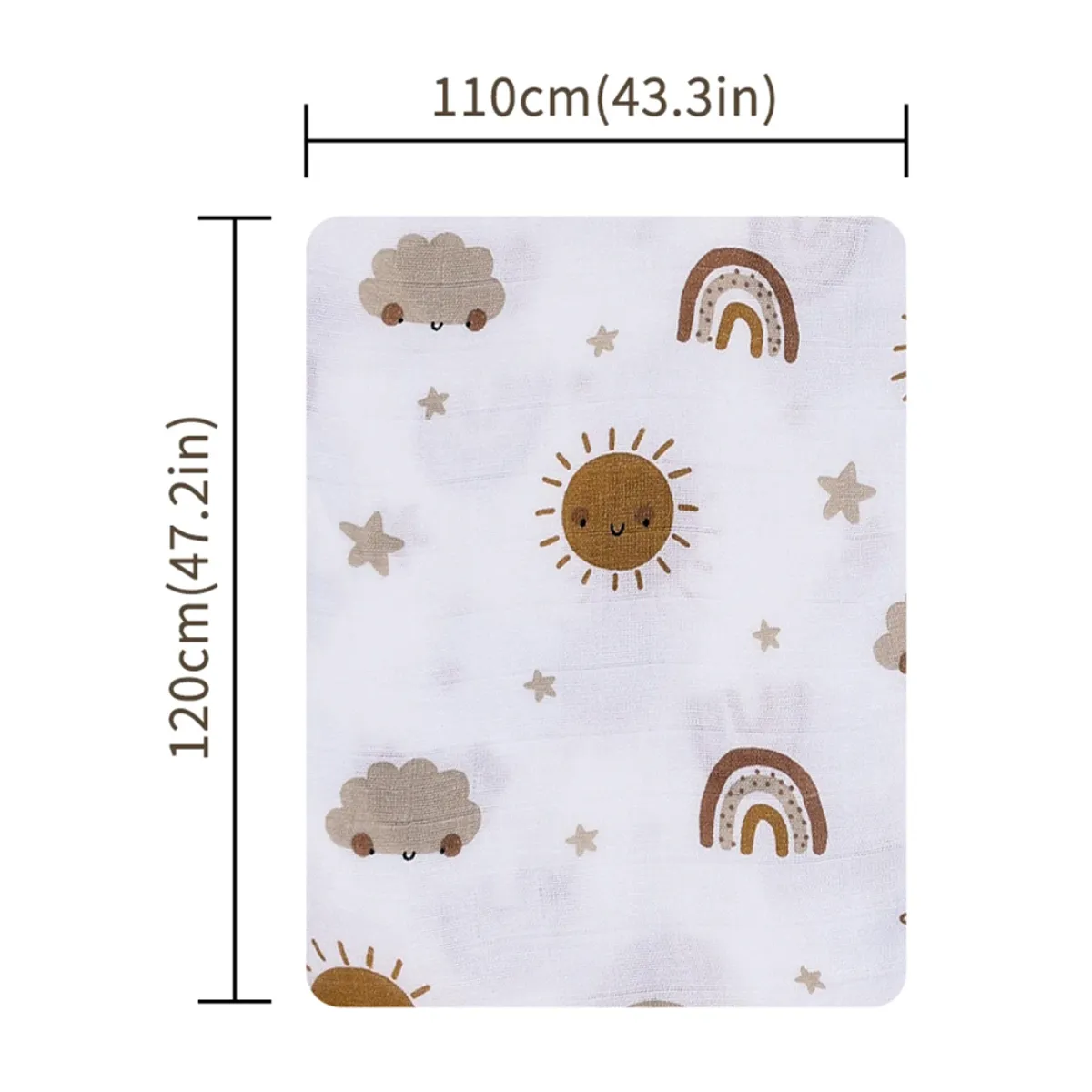 GENERICO - Manta Muselina para Bebé Algodón y Bambú Pack x 4 Unidades