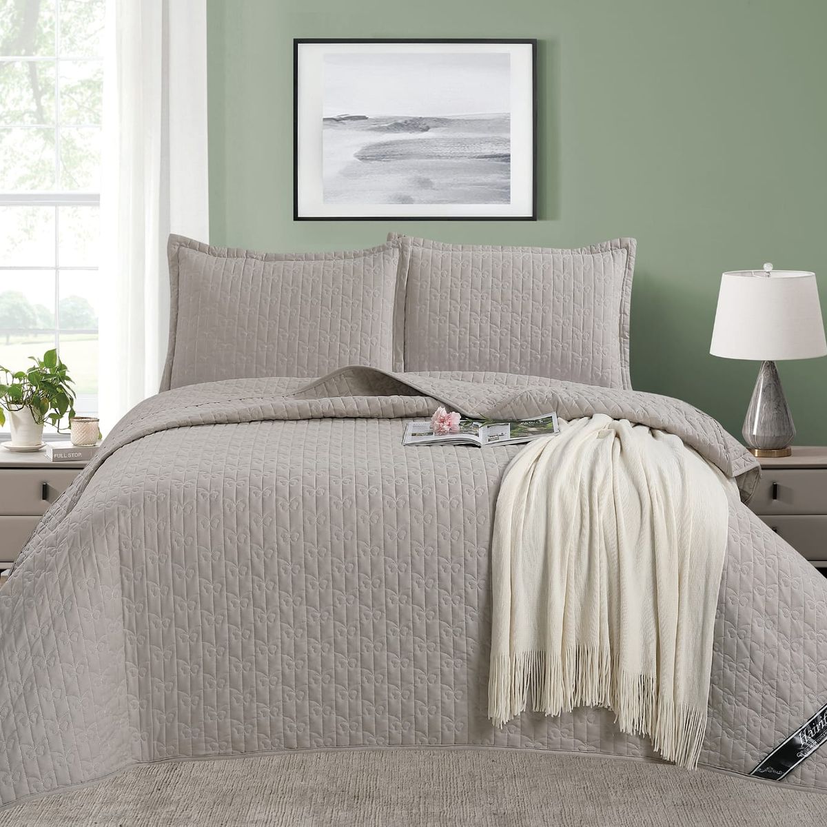 GENERICO - CUBRECAMA COLOR MOKA 2 PLAZAS - HAIRIFON TEX