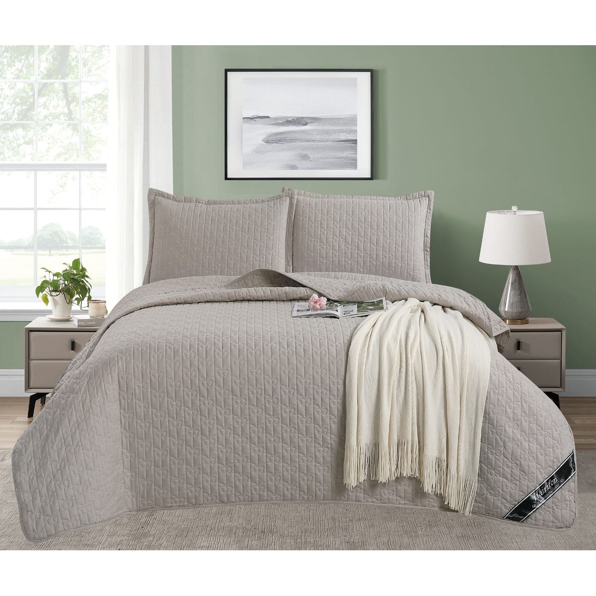 GENERICO - CUBRECAMA COLOR MOKA 2 PLAZAS - HAIRIFON TEX