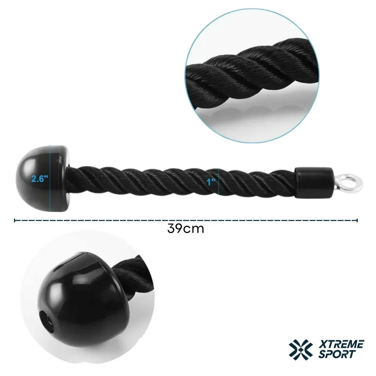 XTREME SPORT - Cuerda de Triceps Biceps Soga para maquina de Polea