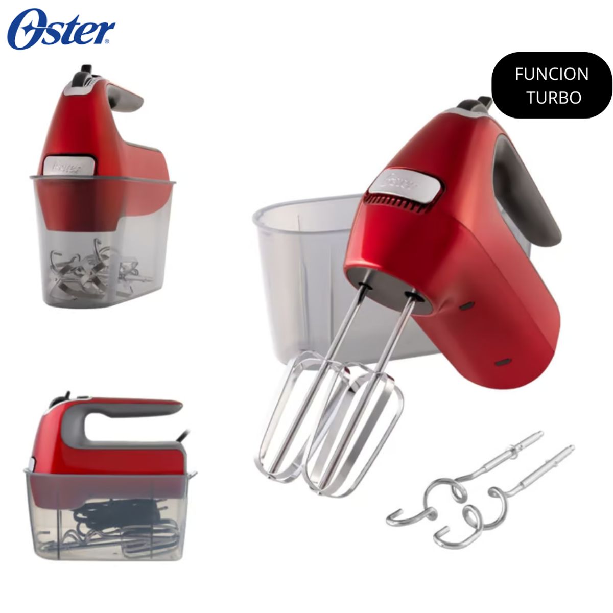OSTER - Batidora de Mano 7 Velocidades Función turbo FPSTHM360R Oster