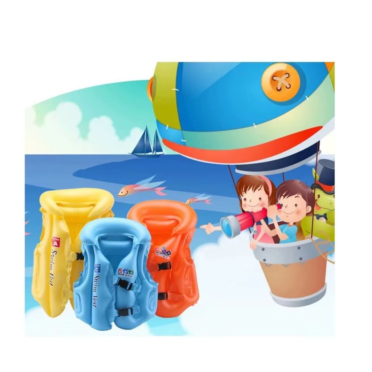 GENERICO - Pack 2 Chaleco Salvavidas 5 A 10 Años Niños Flotador Infantil