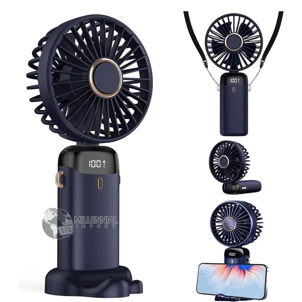 GENERICO - Mini Ventilador Portátil Con Soporte Para Celular Recargable USB