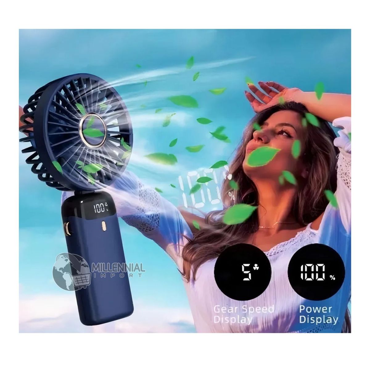 GENERICO - Mini Ventilador De Mano Recargable Con USB Con Base