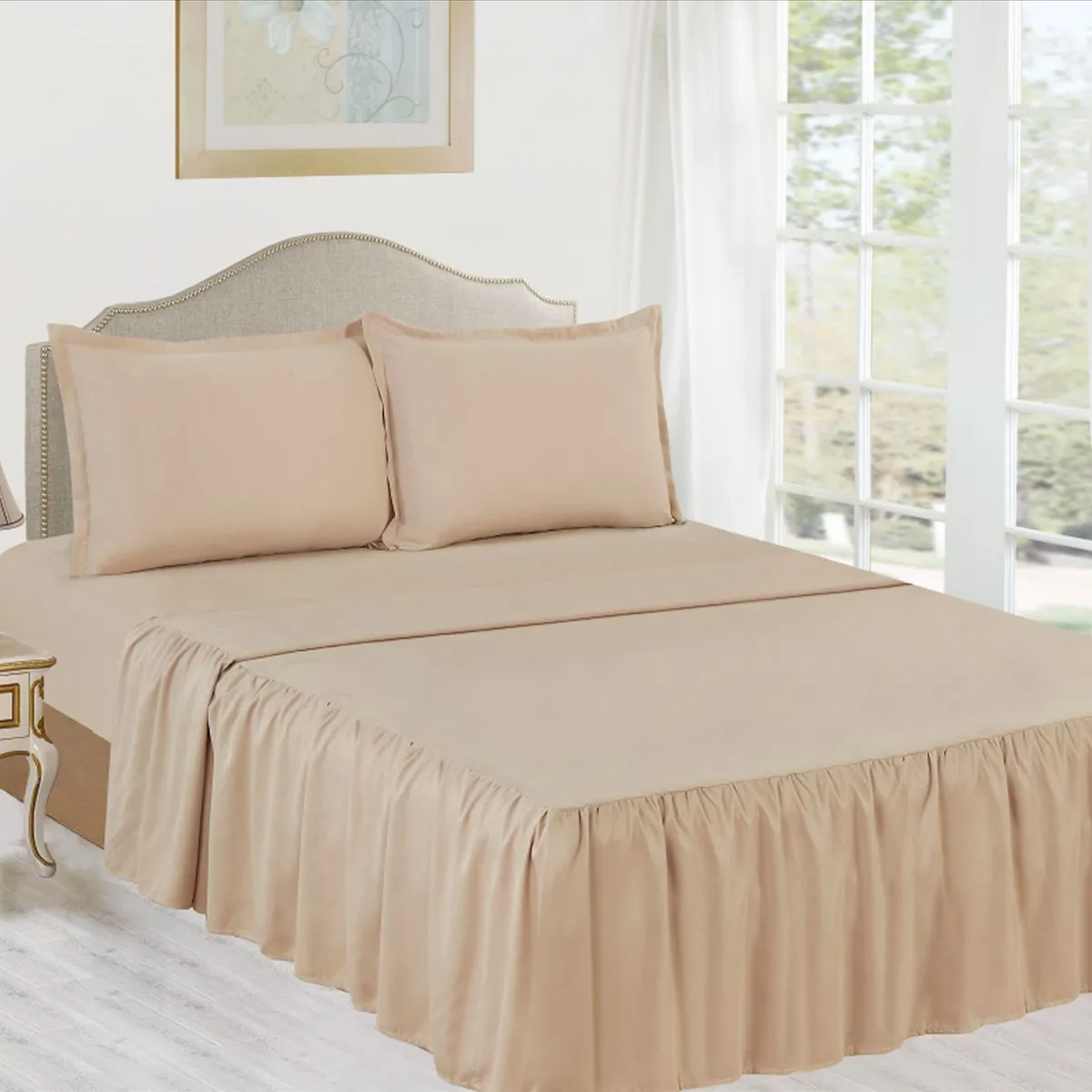 CASATEX - Juego de Sábanas 2 Plazas 100% Algodón con Blonda