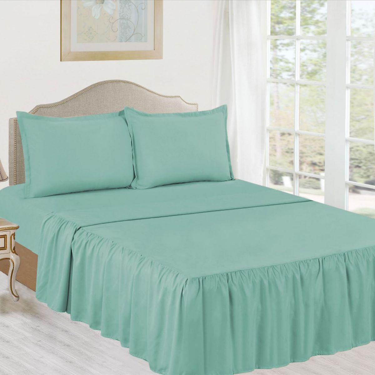 CASATEX - Juego de Sábanas 2 Plazas 100% Algodón con Blonda