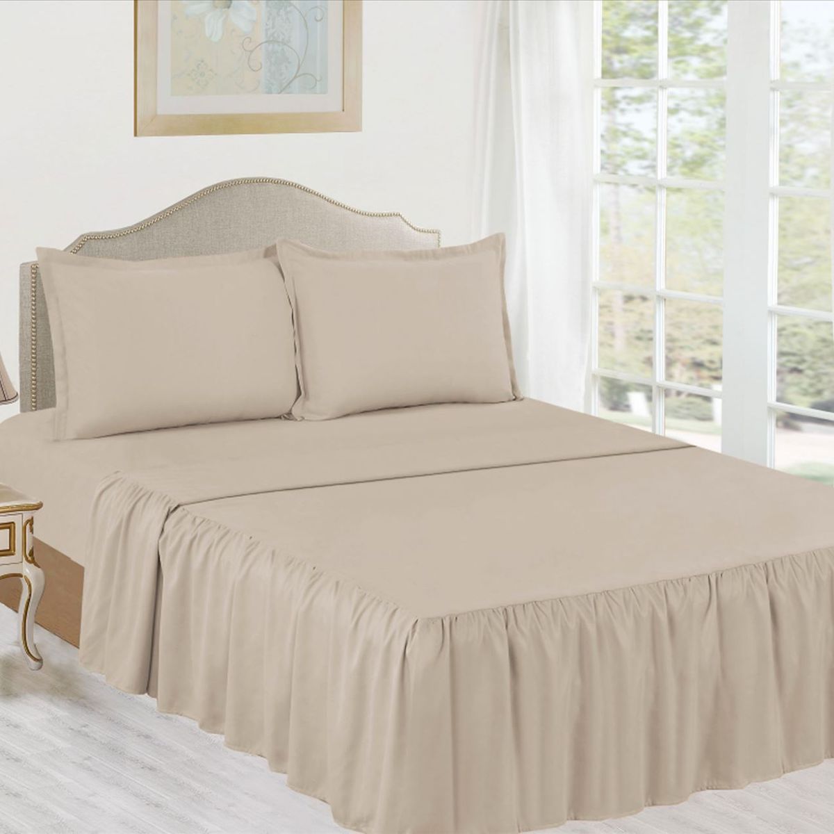 CASATEX - Juego de Sábanas 2 Plazas 100% Algodón con Blonda