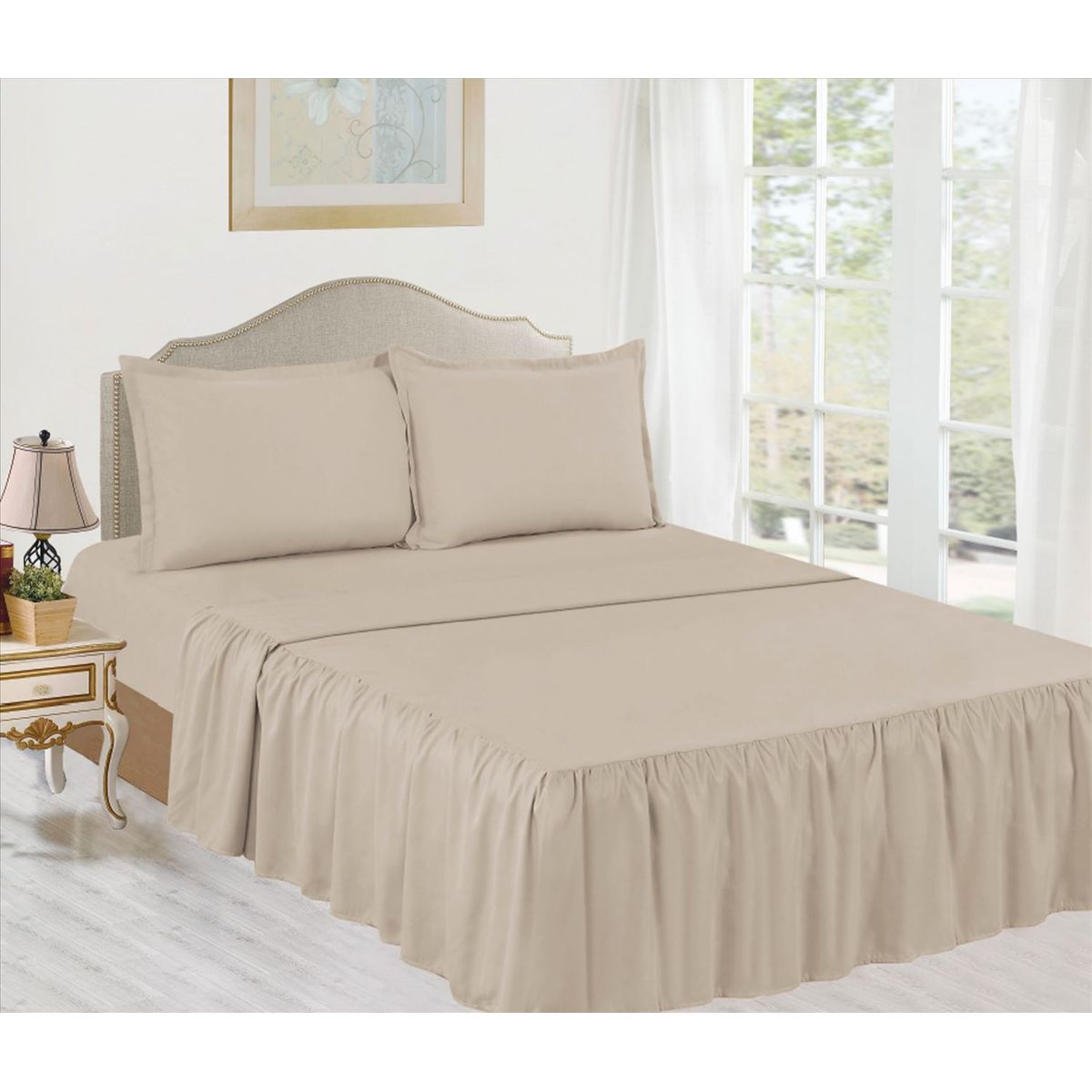 CASATEX - Juego de Sábanas 2 Plazas 100% Algodón con Blonda